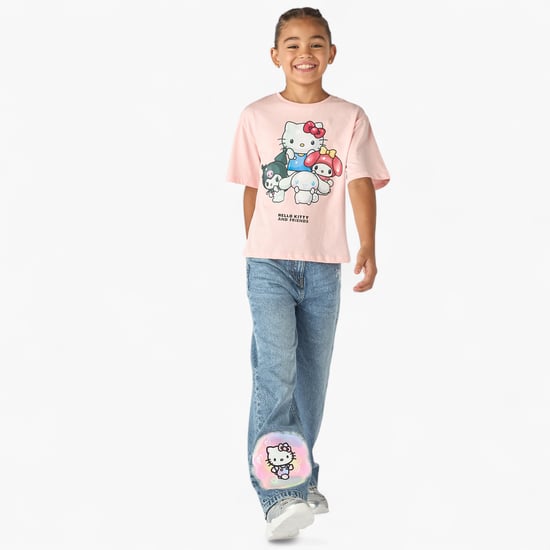Sanrio Hello Kitty and Friends Print T-shirt with Short Sleeves
