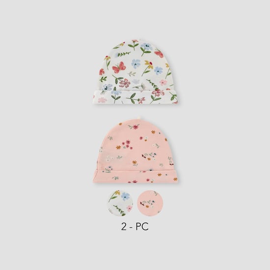 Juniors Floral Print Beanie - Set of 2