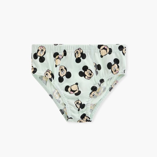 Mickey Mouse Print Briefs with Elasticated Waistband - Set of 3