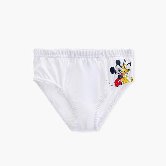 Mickey Mouse Print Briefs with Elasticated Waistband - Set of 3