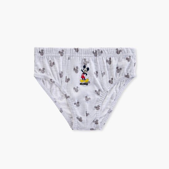 Mickey Mouse Print Briefs with Elasticated Waistband - Set of 3
