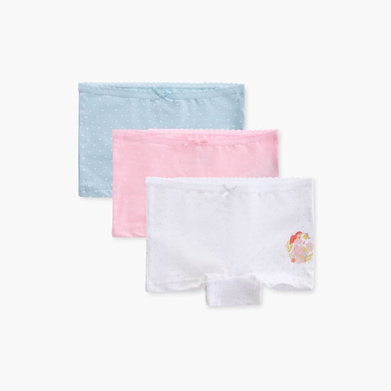 Princess Print Boyshorts with Elasticated Waistband - Set of 3
