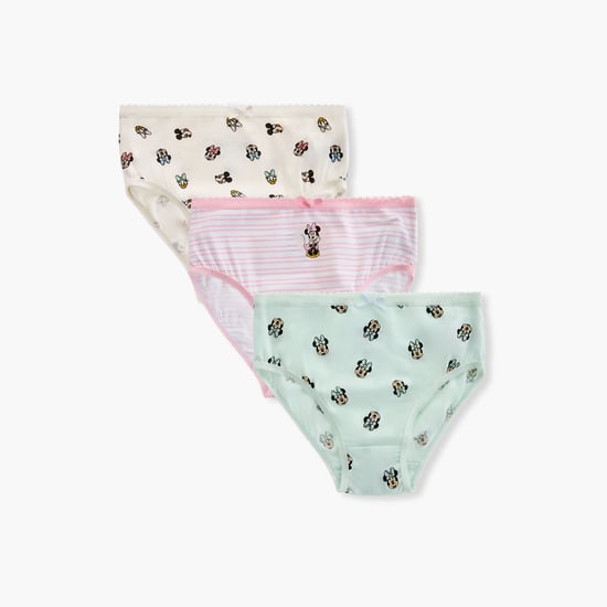Minnie Mouse Print Briefs with Elasticated Waistband - Set of 3