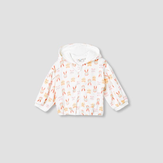 Juniors Animal Print Hooded Sweatshirt with Long Sleeves