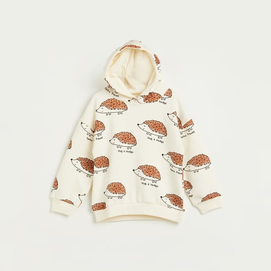 Juniors Hedgehog Print Hooded Sweatshirt