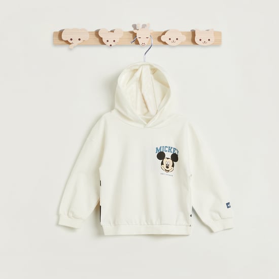 Mickey Mouse Print Hooded Sweatshirt