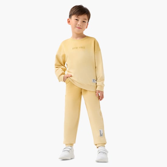 Juniors Slogan Print Sweatshirt and Joggers Set