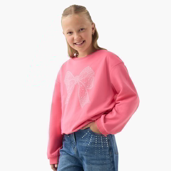 Juniors Embellished Pullover with Long Sleeves