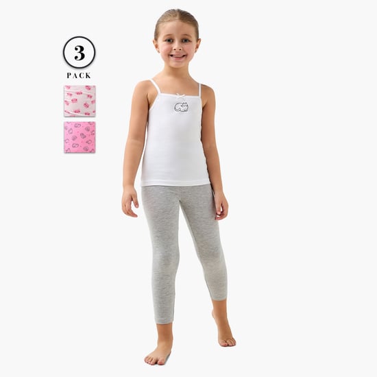 Juniors Cat Print Vests - Pack of 3