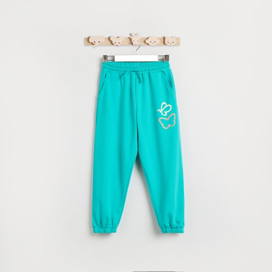 Juniors Butterfly Print Joggers with Pockets