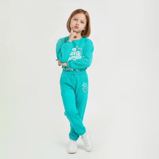 Juniors Butterfly Print Joggers with Pockets