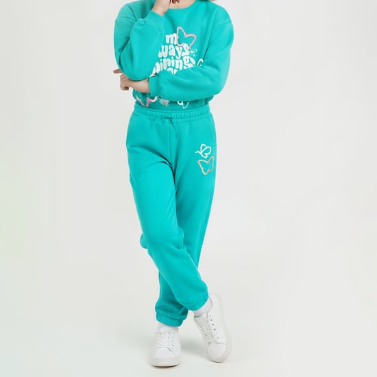Juniors Butterfly Print Joggers with Pockets