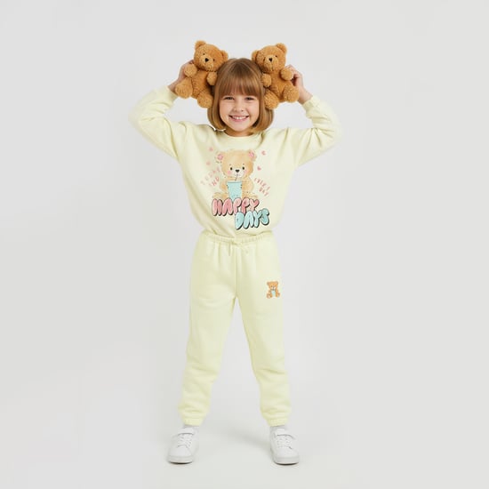 Juniors Teddy Print Joggers with Pockets