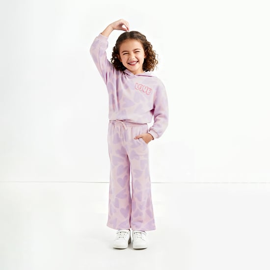 Juniors Heart Print Joggers with Pockets