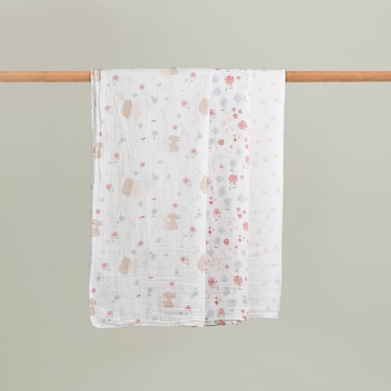 Juniors Printed Muslin Swaddle Blanket - Set of 3