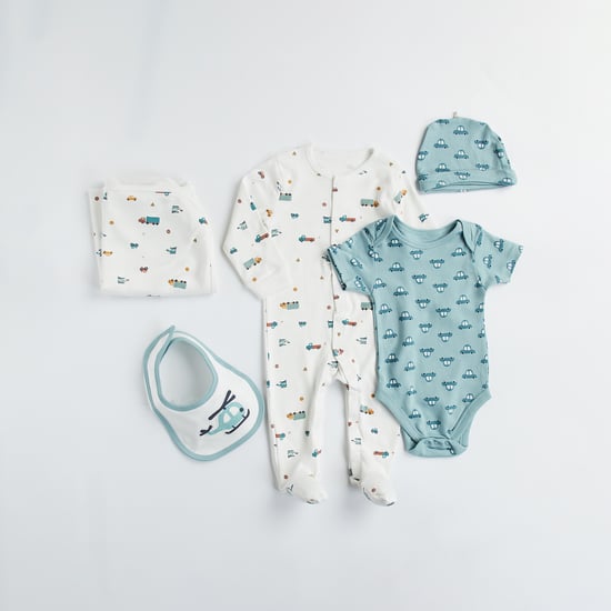 Juniors 5-Piece Helicopter Print Sleepsuit Set