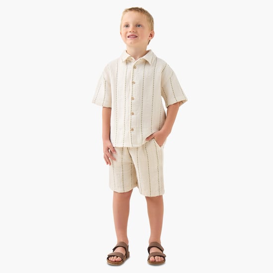 Juniors Embroidered Shirt and Shorts Set