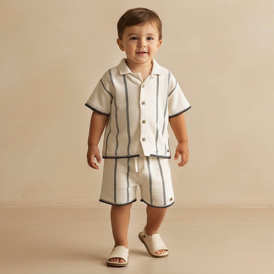 Giggles Striped Shirt and Shorts Set