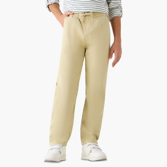 Eligo Solid Trousers with Drawstring Waistband