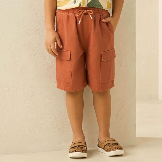 Eligo Solid Shorts with Drawstring Waistband