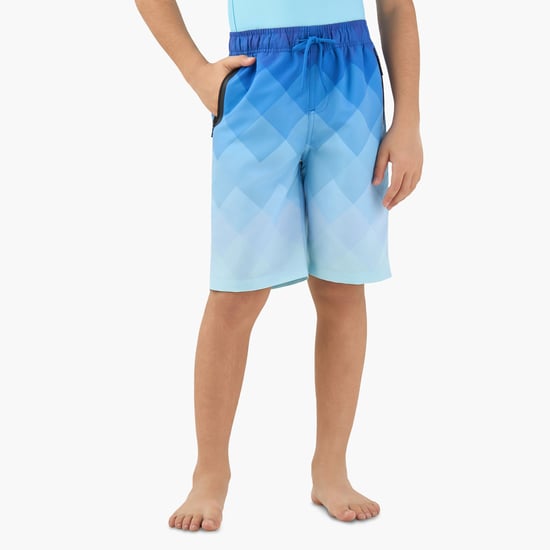 Juniors Geometric Print Swim Shorts