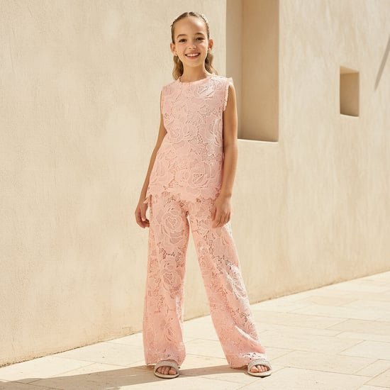 Lace Detail Top and Pants Set
