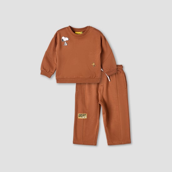 Juniors Snoopy Print Sweatshirt and Pants Set
