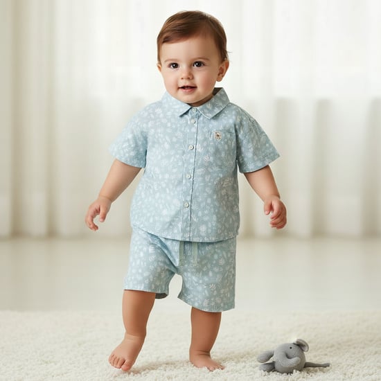 Juniors Printed Shirt and Shorts Set