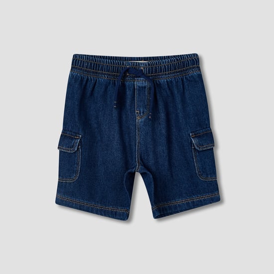 Juniors Washed Denim Cargo Shorts