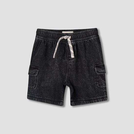 Juniors Washed Cargo Denim Shorts