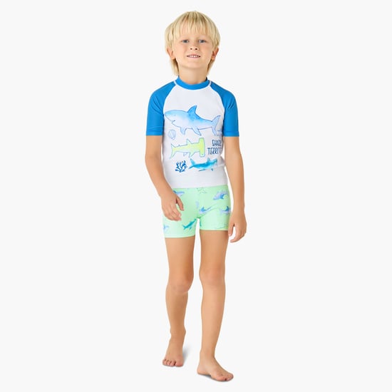 Juniors Printed Rash Guard Set