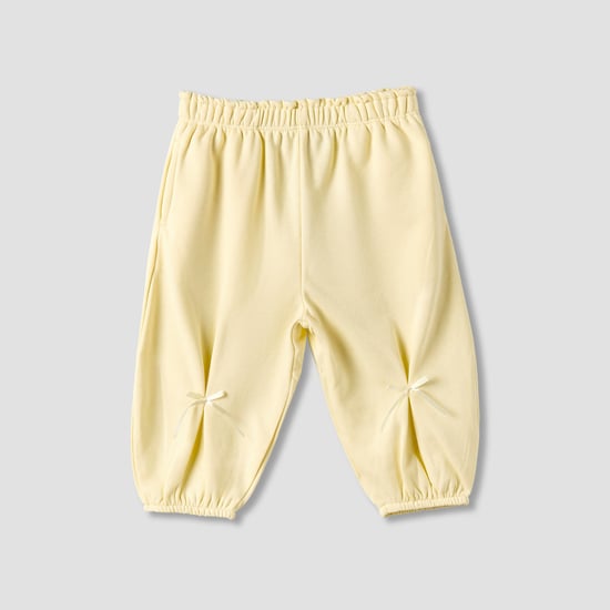 Juniors Solid Joggers with Bow Applique
