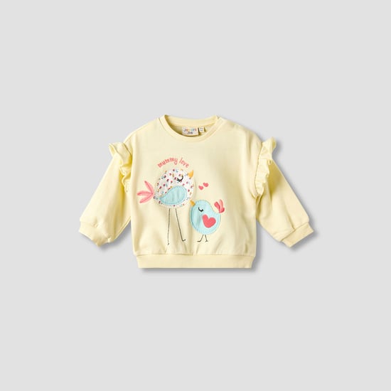 Juniors Bird Applique Sweatshirt with Long Sleeves