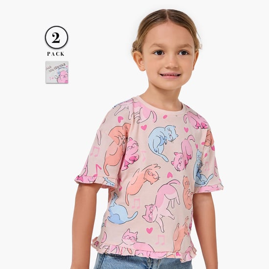Juniors Printed T-shirt - Set of 2
