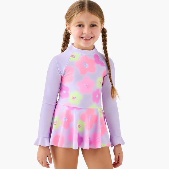 Juniors Floral Print Swimsuit