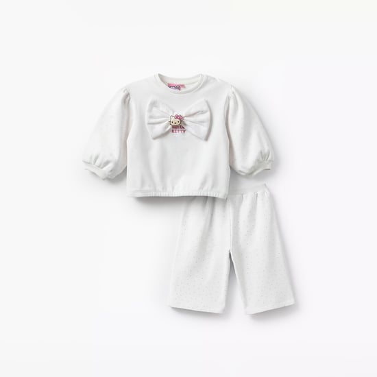 Juniors Hello Kitty Applique Top and Pants Set