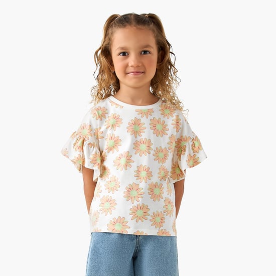 Juniors Floral Print T-shirt