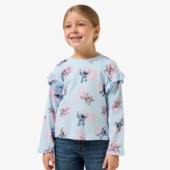 Juniors Angel and Stitch Print T-shirt