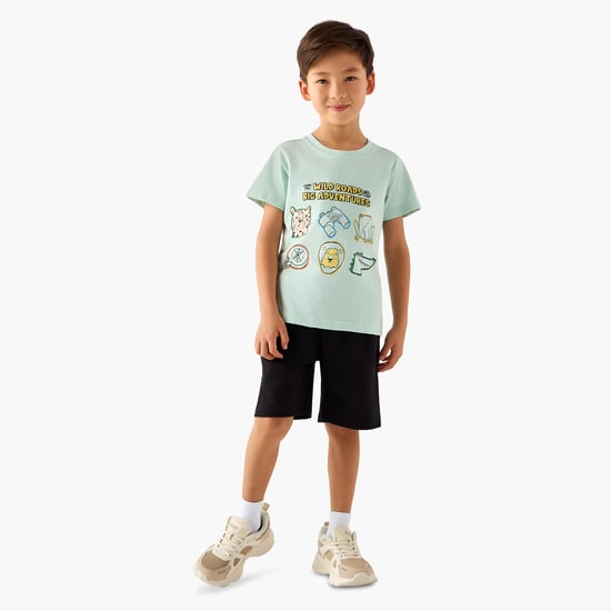 Juniors Printed T-shirt and Shorts Set