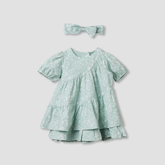 Juniors Floral Print Layered Dress with Headband