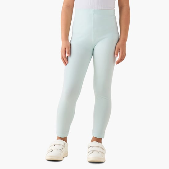 Juniors Solid Leggings with Elasticated Waistband