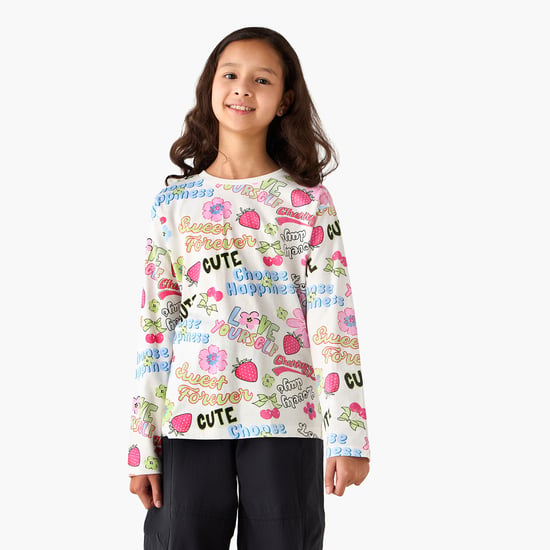 Juniors Printed Long Sleeve T-shirt