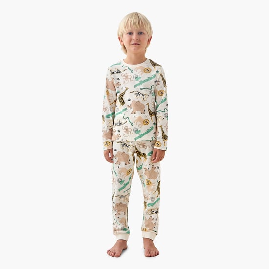 Juniors Safari Print T-shirt and Pyjama Set