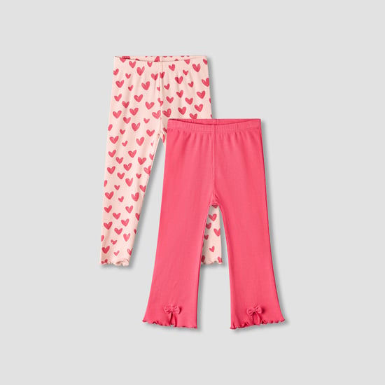 Juniors Assorted Leggings with Elasticated Waist - Set of 2