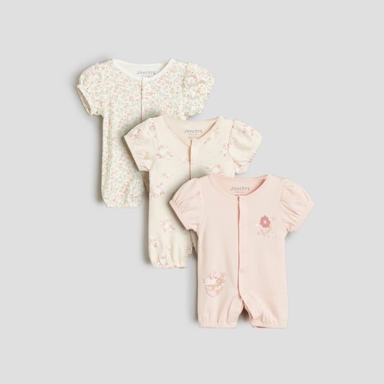 Juniors Floral Print Rompers - Pack of 3