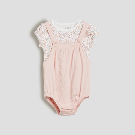 Juniors Ribbed Bodysuit with Printed T-shirt