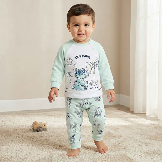 Juniors Stitch Print T-shirt and Pyjama Set
