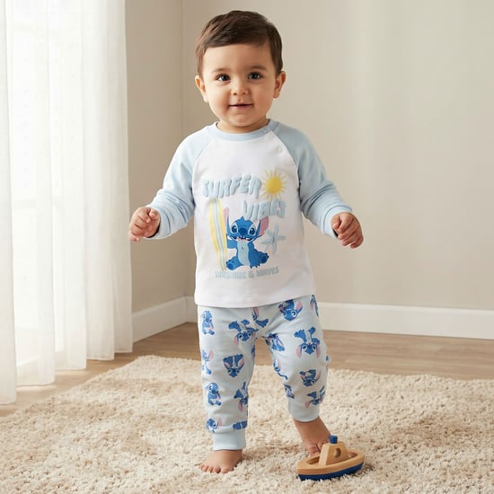 Juniors Stitch Print T-shirt and Pyjama Set