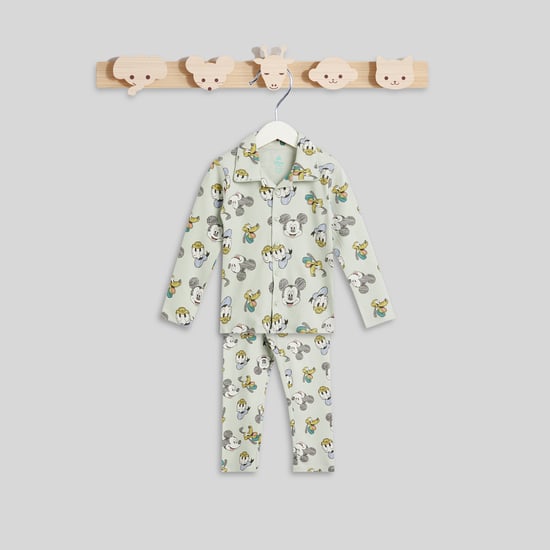 Juniors Mickey And Friends Print Shirt and Pyjamas Set