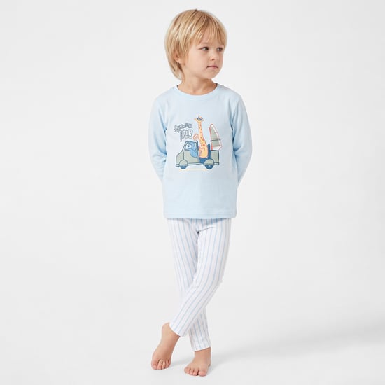Juniors Safari Printed T-shirt and Pyjama Set